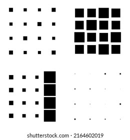 4x4 cube, square geometric arrangement. Square illustration