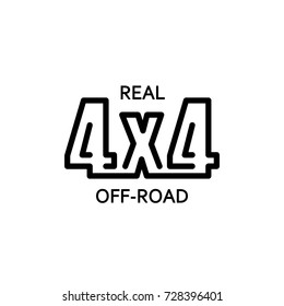 4x4 emblem, real off-road, vector illustration