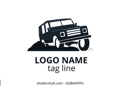 4x4 extreme adventure sport utility vehicle car icon for community emblem. Off-road car vehicle logo sign design for journey travel agency or club.