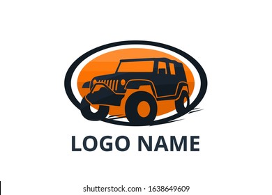 4x4 extreme adventure sport utility vehicle car icon for community emblem. Off-road car vehicle logo sign design for journey travel agency or club.