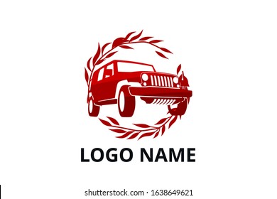 4x4 extreme adventure sport utility vehicle car icon for community emblem. Off-road car vehicle logo sign design for journey travel agency or club.