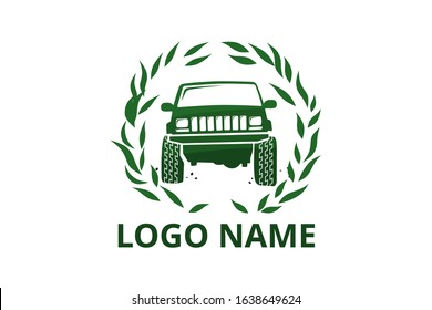4x4 extreme adventure sport utility vehicle car icon for community emblem. Off-road car vehicle logo sign design for journey travel agency or club.