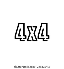 4x4 icon, vector illustration