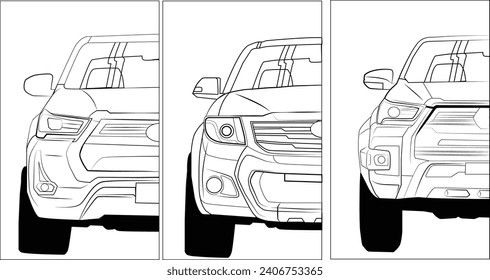 4x4 líneas de diseño vectorial