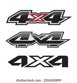 4x4 logo for 4 wheel drive truck and car graphic vector. Design for vehicle vinyl wrap