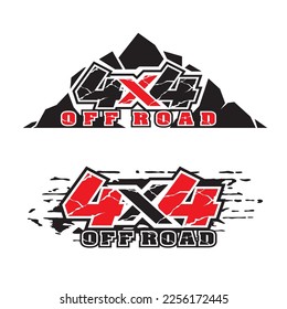 4x4 logo for 4 wheel drive truck and car graphic vector. Design for vehicle vinyl wrap