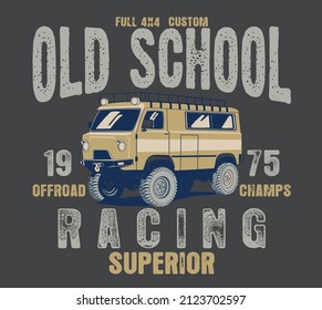 4x4 off road racing vehicle vector drawing