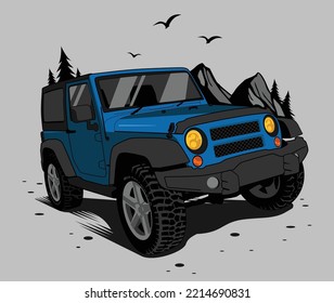 4x4 Suv Off road car. Vector illustration.