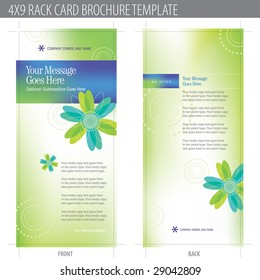 4x9 Rack Card Brochure Template (includes Cropmarks, Bleeds, And Keyline - Elements In Layers)