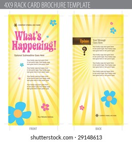 4x9 Rack Card Brochure Template (includes cropmarks, bleeds, and keyline)