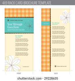 4x9 Rack Card Brochure Template (includes cropmarks, bleeds, and keyline - elements in layers)