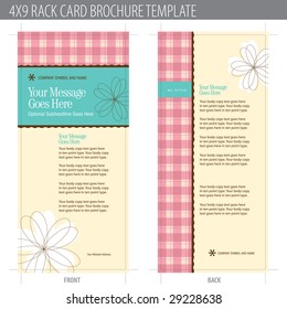 4x9 Rack Card Brochure Template (includes cropmarks, bleeds, and keyline - elements in layers)