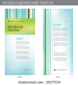 4x9 Rack Card Brochure Template (includes cropmarks, bleeds, and keyline - elements in layers)