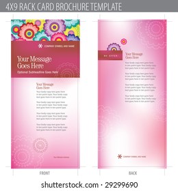 4x9 Rack Card Brochure Template (includes cropmarks, bleeds, and keyline)