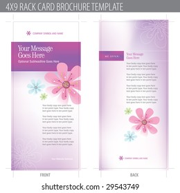 4x9 Rack Card Brochure Template (includes cropmarks, bleeds, and keyline)