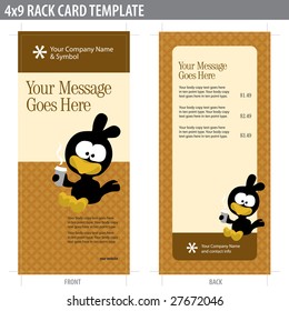 4x9 Two Sided Rack Card (includes crop marks, bleeds and key line - elements in layers)