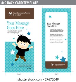 4x9 Two Sided Rack Card (includes crop marks, bleeds and key line - elements in layers)