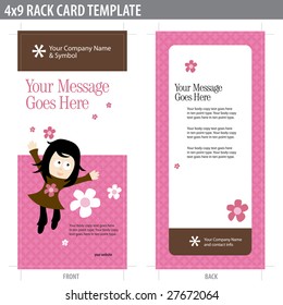 4x9 Two Sided Rack Card (includes crop marks, bleeds and key line - elements in layers)