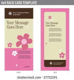 4x9 Two Sided Rack Card (includes crop marks, bleeds and key line - elements in layers)