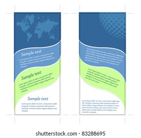 4x9 Two Sided rack card, easy to edit text, eart theme, vector