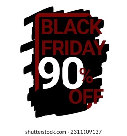 5 10 15 20 25 30 35 40 45 50 60 70 80 90% off series similiar logo. Black Friday sale and discount banner and logo. Sales tag design template. Vector illustration. 