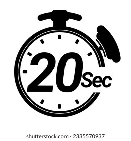 5 10 15 20 25 30 35 40 45 50 60 70 80 90 100 seconds stopwatch icon time countdown to stop digital chronometer. 
