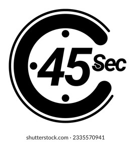 5 10 15 20 25 30 35 40 45 50 60 70 80 90 100 seconds stopwatch icon time countdown to stop digital chronometer. 