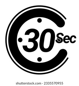 5 10 15 20 25 30 35 40 45 50 60 70 80 90 100 seconds stopwatch icon time countdown to stop digital chronometer. 