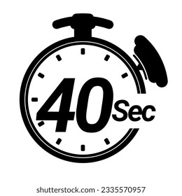 5 10 15 20 25 30 35 40 45 50 60 70 80 90 100 seconds stopwatch icon time countdown to stop digital chronometer. 
