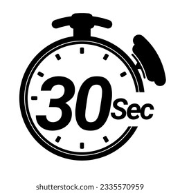 5 10 15 20 25 30 35 40 45 50 60 70 80 90 100 seconds stopwatch icon time countdown to stop digital chronometer. 