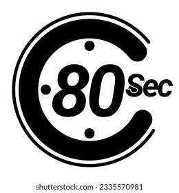 5 10 15 20 25 30 35 40 45 50 60 70 80 90 100 seconds stopwatch icon time countdown to stop digital chronometer. 