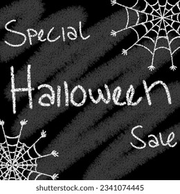 Jusqu'à 5 10 15 20 25 30 35 40 45 50 60 70 80 90 % de réduction sur le style de la craie et le tableau noir avec la toile d'araignée à halloween 