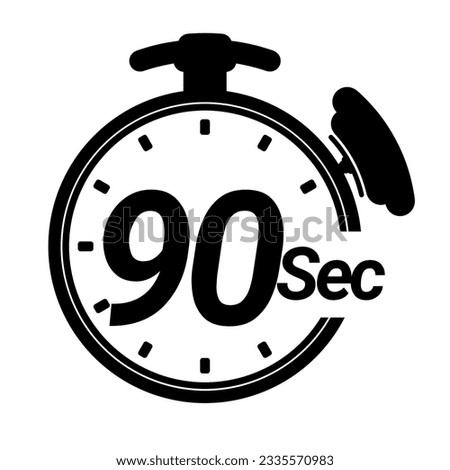 5 10 15 20 25 30 35 40 45 50 60 70 80 90 100 seconds stopwatch icon time countdown to stop digital chronometer. 