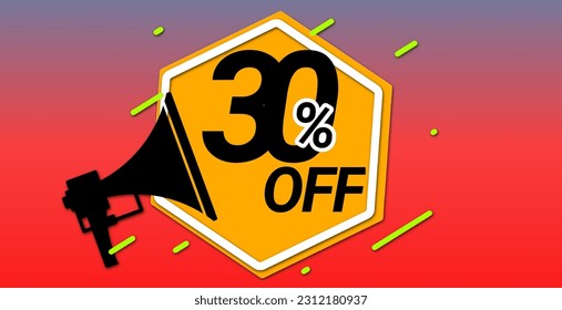 5 to 100% discount sets, special offers, big deals, perfect for, flyers, Banners, Ads, stickers, Offer icons etc with megaphone icon