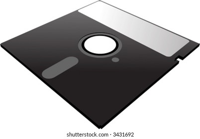 5 1/4" floppy diskette illustration, isometric 3d style