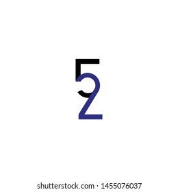 5 2 number icon vector logo