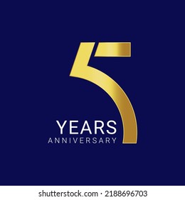 5, 5th Years Anniversary Logo, Vector Template Design element for birthday, invitation, wedding, jubilee and greeting card illustration.