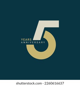 5, 5th Years Anniversary Logo, Vector Template Design element for birthday, invitation, wedding, jubilee and greeting card illustration.