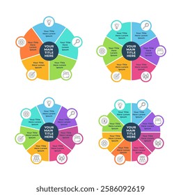 5 up to 8 Options Diagram Infographic for Business Presentation, Poster, Banner and Booklet.