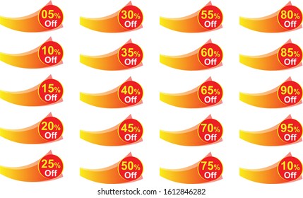 5% to 95% percent off or discount