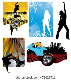 5 abstract music backgrounds. Set 6