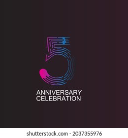 5 ANNIVERSARY CELEBRATION VECTOR DESIGN TEMPLATE ILLUSTRATION