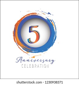 5 Anniversary light orange blue