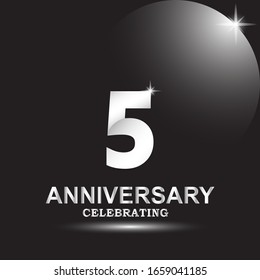 5 anniversary logo vector template. Design for banner, greeting cards or print