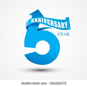 5 Anniversary numbers with ribbon