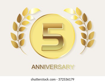 5 anniversary template design. 5 year anniversary.Vector illustration.