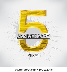 5 anniversary template design.5 years anniversary.Vector illustration.