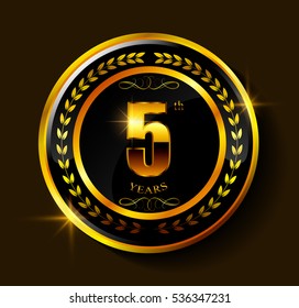 5 anniversary template design.5 years anniversary.Vector illustration.