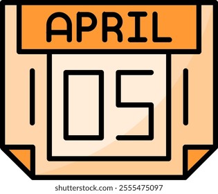 5 April Filled Style Icon Design