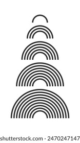 5 arch stack. Growth or self development concept. Balanced lifestyle vector illustration. Calm wallpaper print.